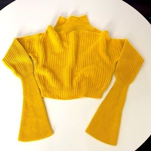 American Apparel Yellow Crop Sweater